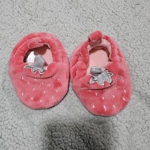Pink Strawberry Baby Booties